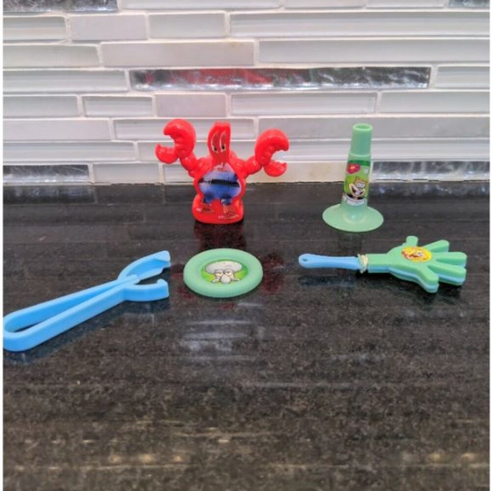 Sponge Bob Square Pants Small Toy Lot Mr Krabs Squidward